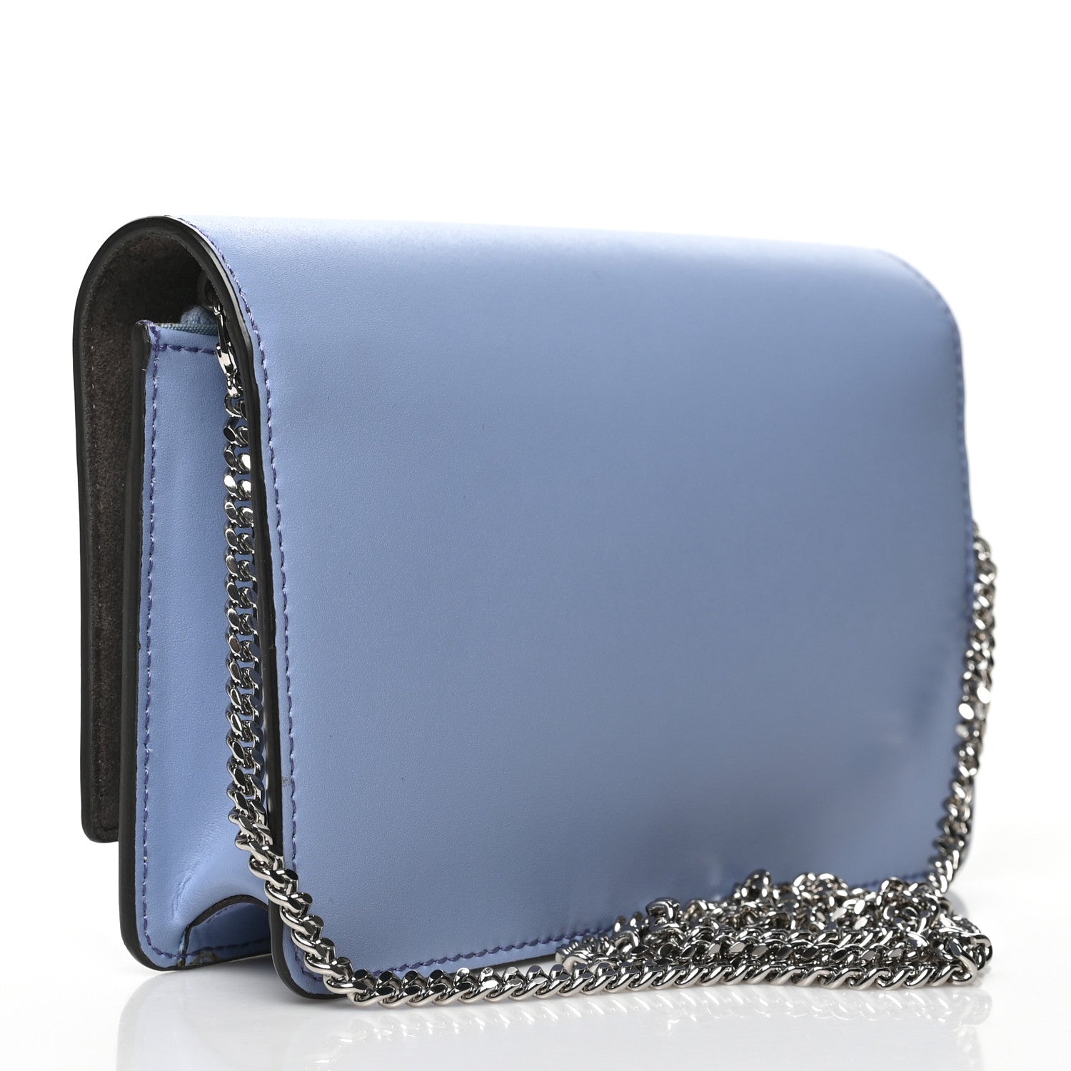 Fendi Vitello Liberty Studded Tube Wallet On Chain Azzurro Sky Multicolor 2 of 7