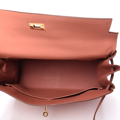 Hermes Taurillon Clemence Retourne Kelly 35 Rose Thé 5 of 11