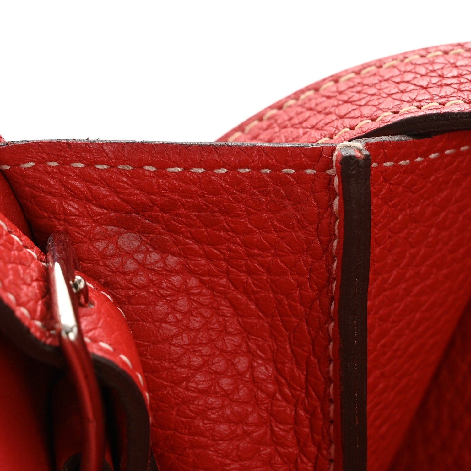 Hermes Taurillon Clemence Verso Halzan 31 GM Rouge Casaque Vermillion 11 of 13