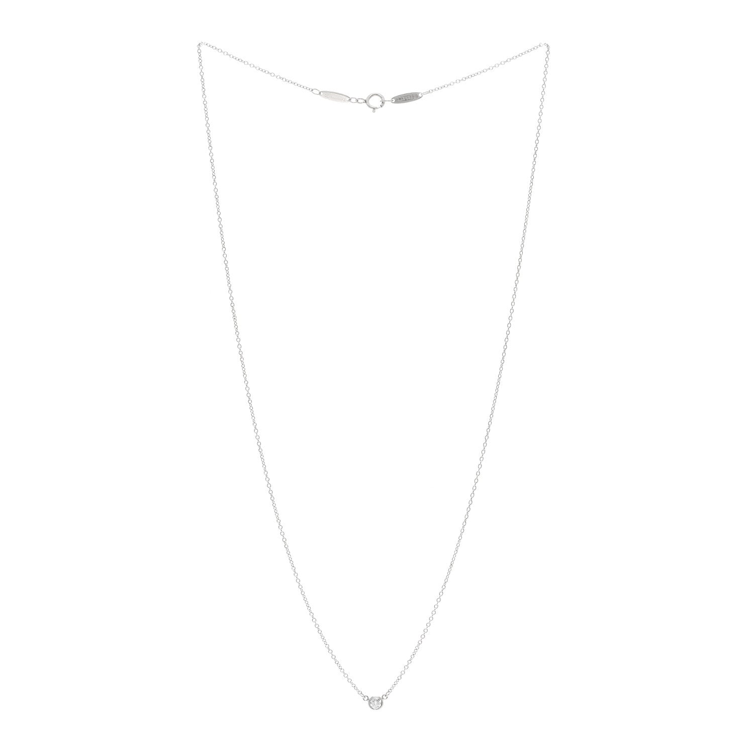 Tiffany Platinum Diamond .10ct Elsa Peretti Diamonds by the Yard Pendant Necklace 3 of 4