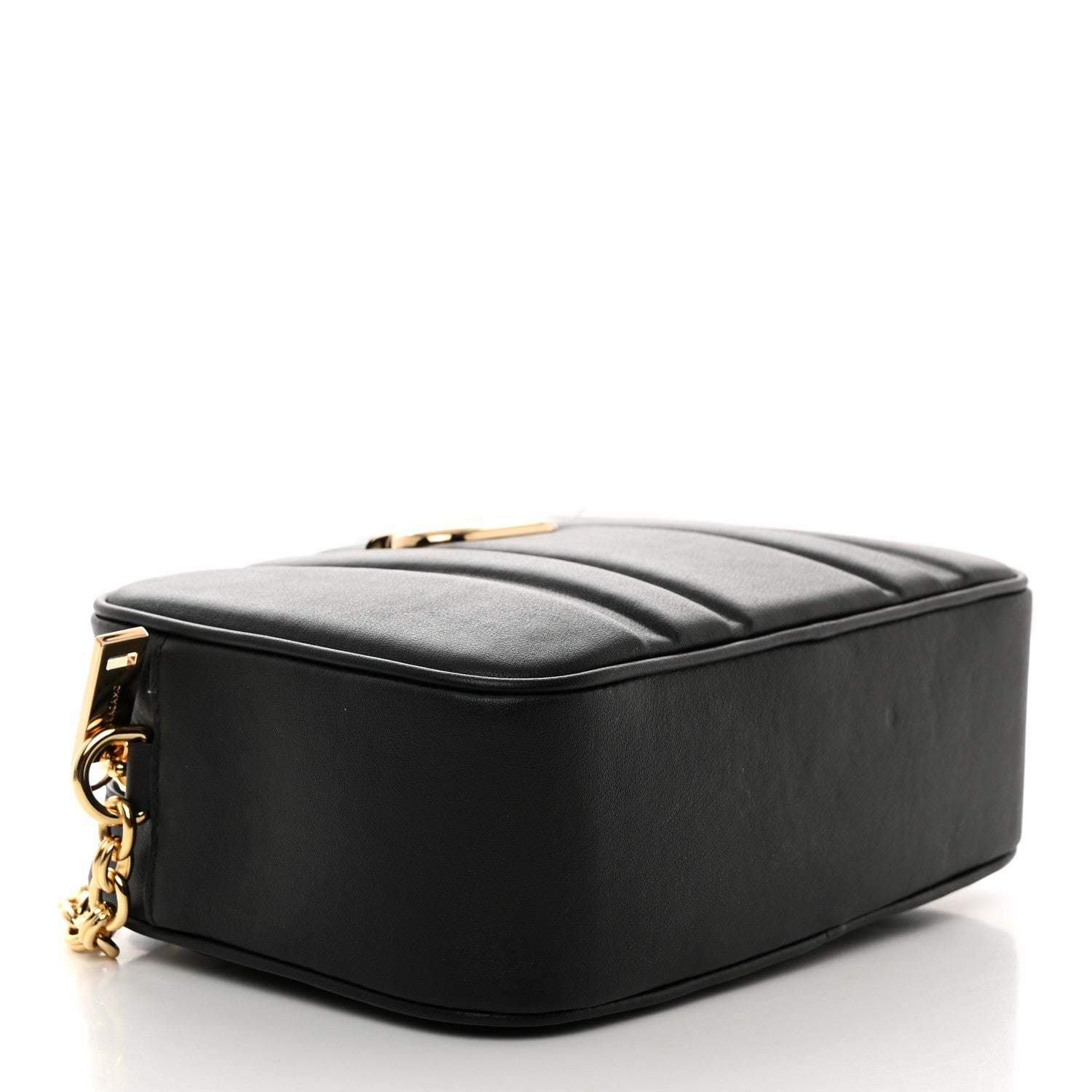 Salvatore Ferragamo Calfskin Quilted Medium Gancini Camera Case Black 4 of 10