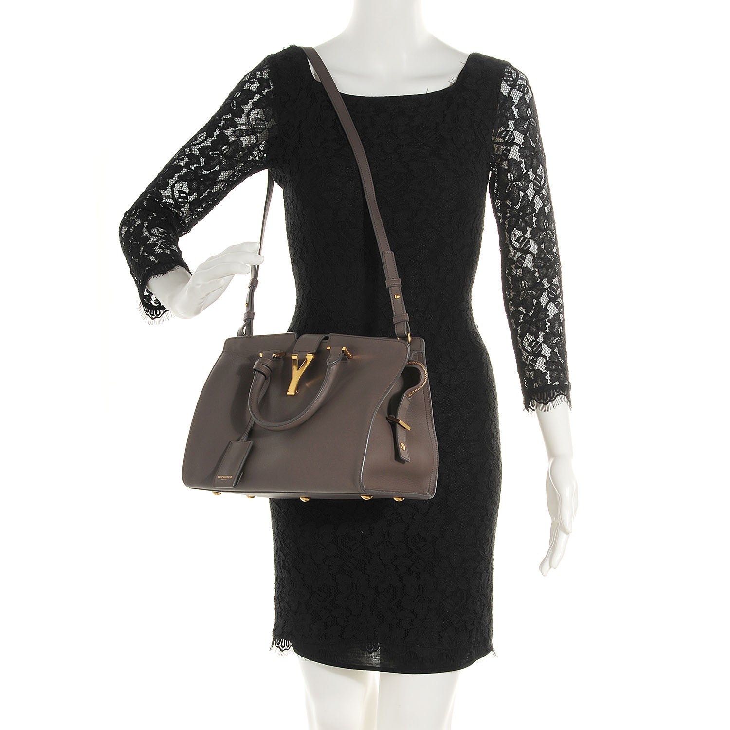 Saint Laurent Calfskin Small Classic Y Cabas Gray 2 of 7