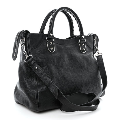 Balenciaga Chevre Silver Metallic Edge Hardware Velo Black 3 of 10