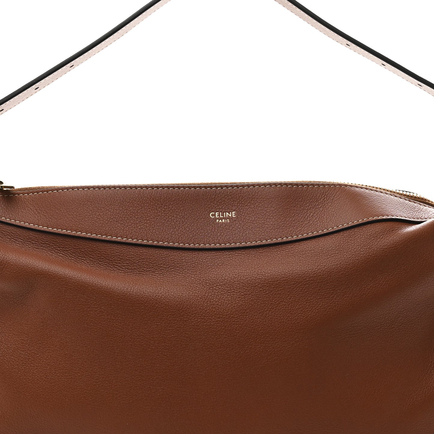 Supple Calfskin Medium Romy Shoulder Bag Tan