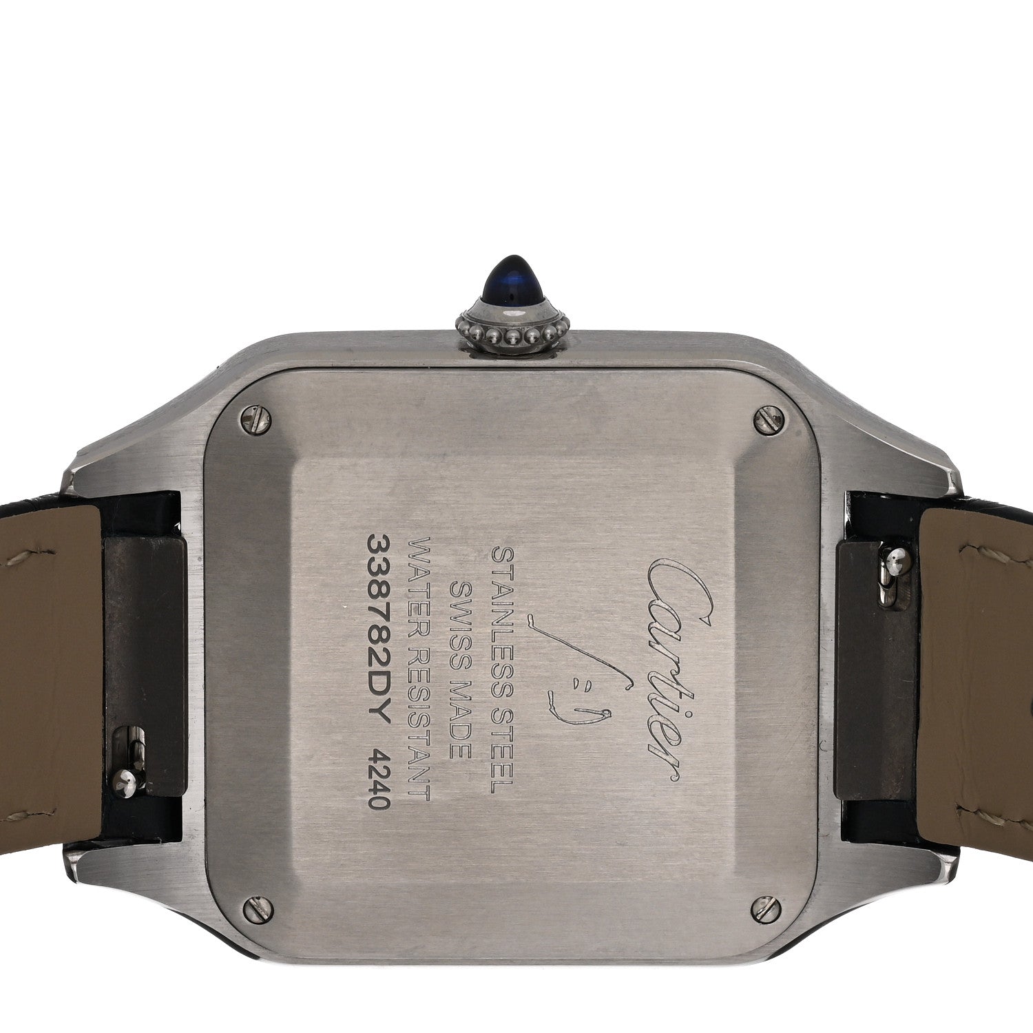 Cartier Stainless Steel Alligator 31.4mm Santos Dumont Quartz Watch 4 of 5