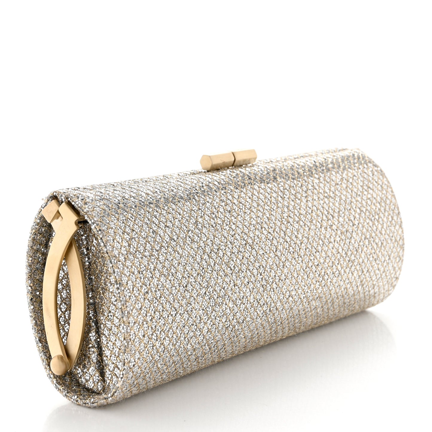 Glitter Fabric Clutch Champagne