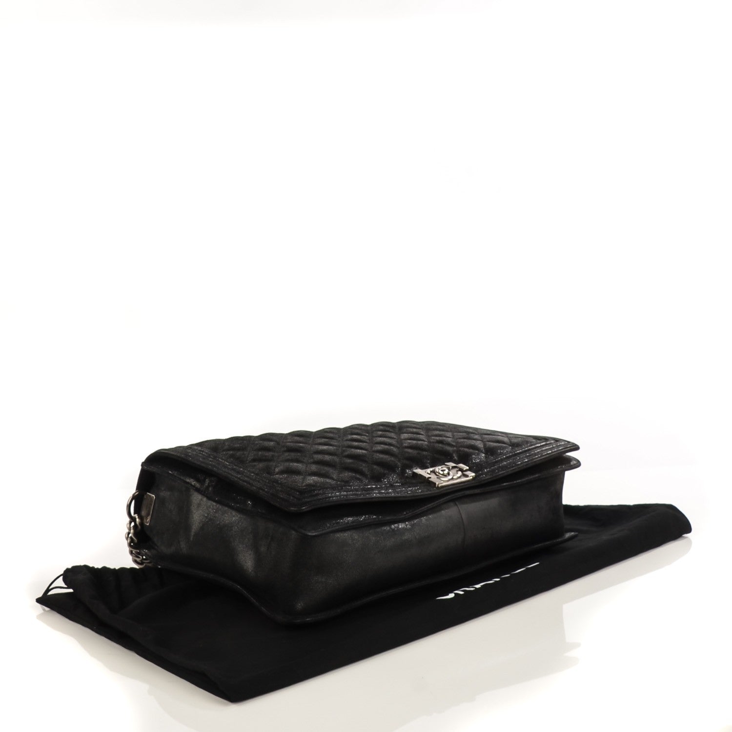 Chanel Goatskin Quilted Large Gentle Boy Flap Black 4 of 8