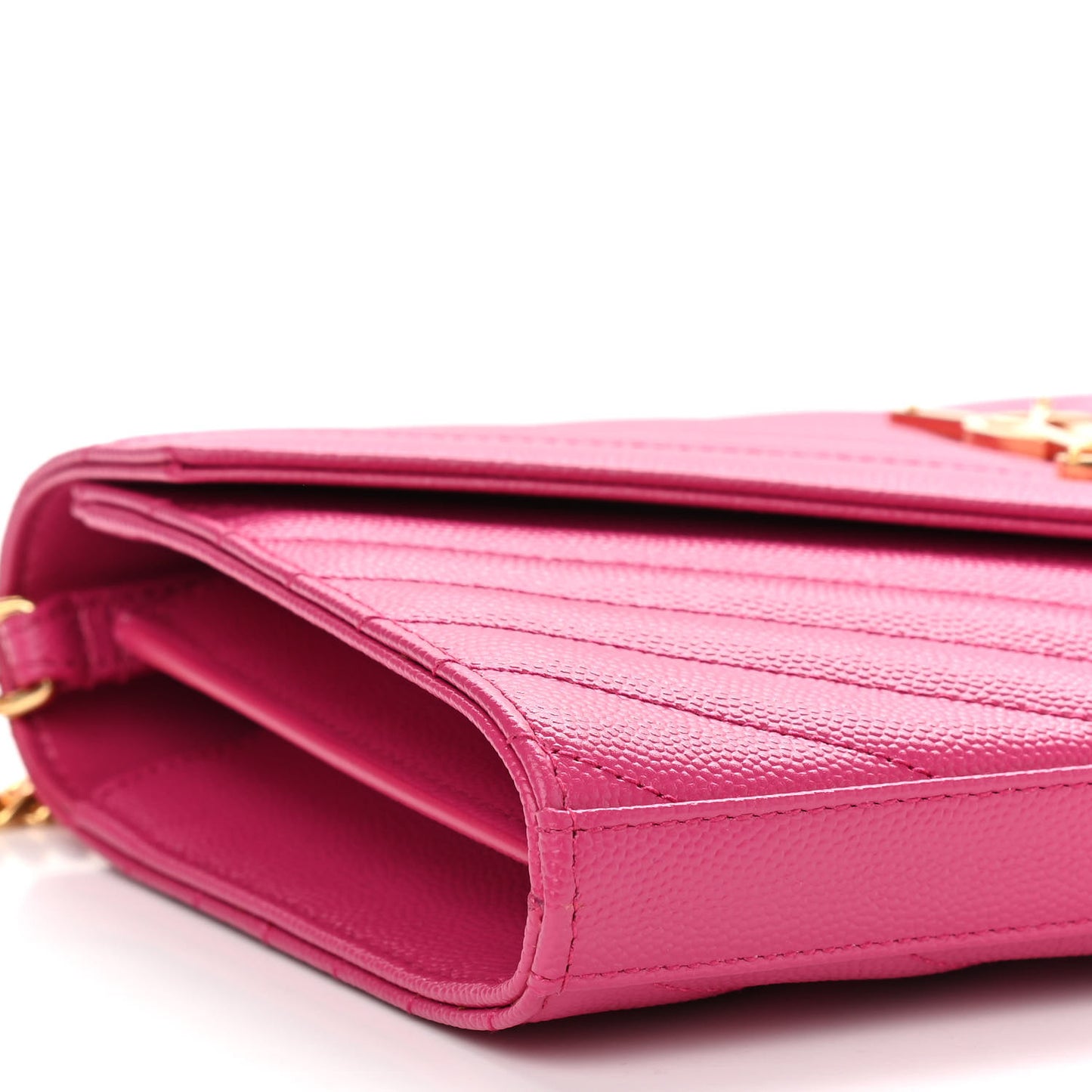 Grain De Poudre Matelasse Chevron Monogram Chain Wallet Bubblegum