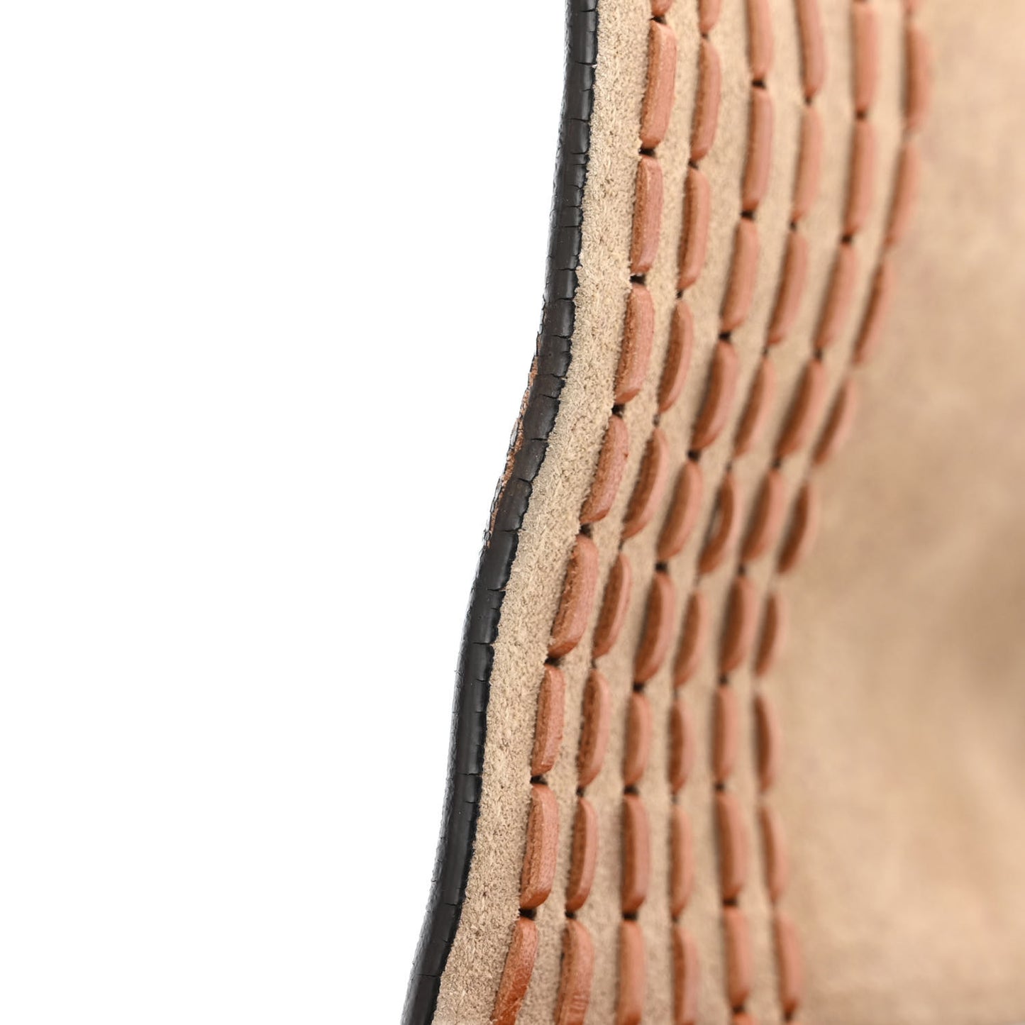 Calfskin Medium Braided Hudson Double Carry Shoulder Bag Caramel