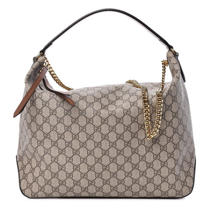 Gucci GG Supreme Monogram Large Linea A Hobo Light Brown 1 of 9