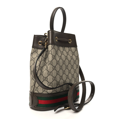 Gucci GG Supreme Monogram Web Small Ophidia Bucket Bag Brown 3 of 11