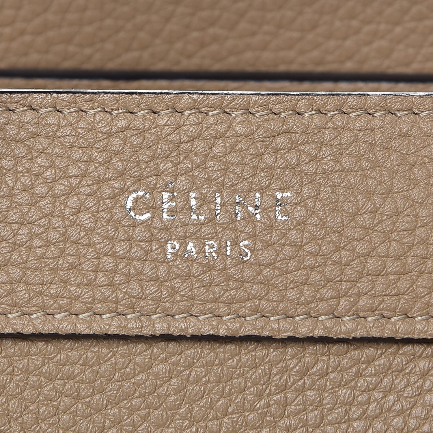 Celine Drummed Calfskin Nano Luggage Dune 6 of 9