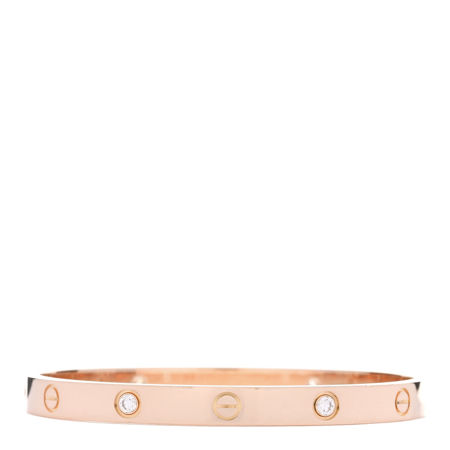 Cartier 18K Pink Gold 4 Diamond LOVE Bracelet 18 3 of 10