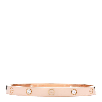 Cartier 18K Pink Gold 4 Diamond LOVE Bracelet 18 3 of 10