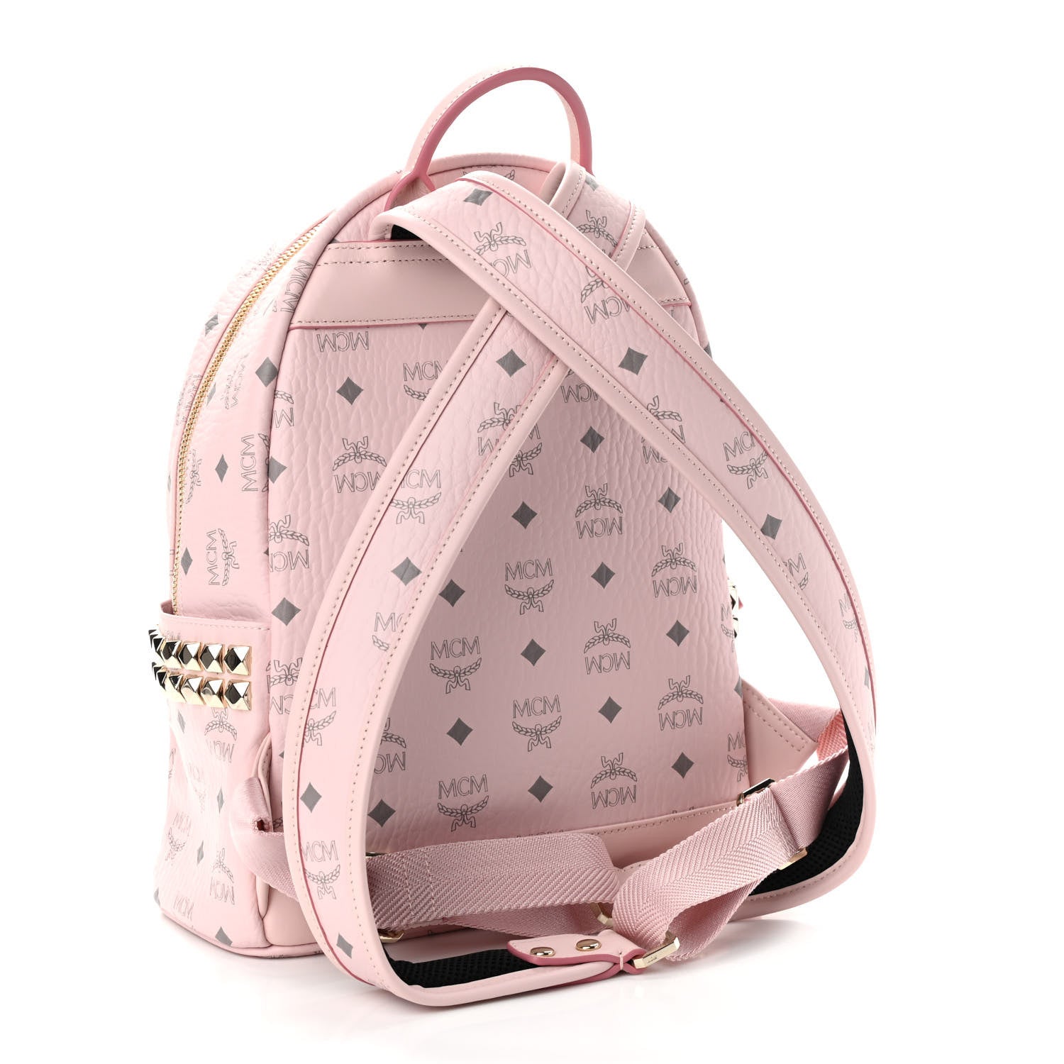MCM Visetos Small Side Stud Stark Backpack Light Pink 3 of 17