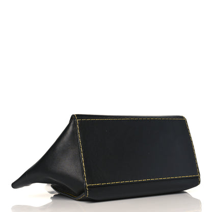 Celine Smooth Calfskin Yellow Stitching Medium Trapeze Black 4 of 10