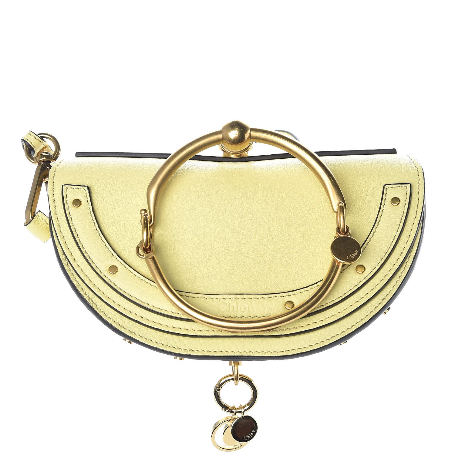 Chloe Calfskin Small Nile Bracelet Minaudiere Bag Lemonade 1 of 8