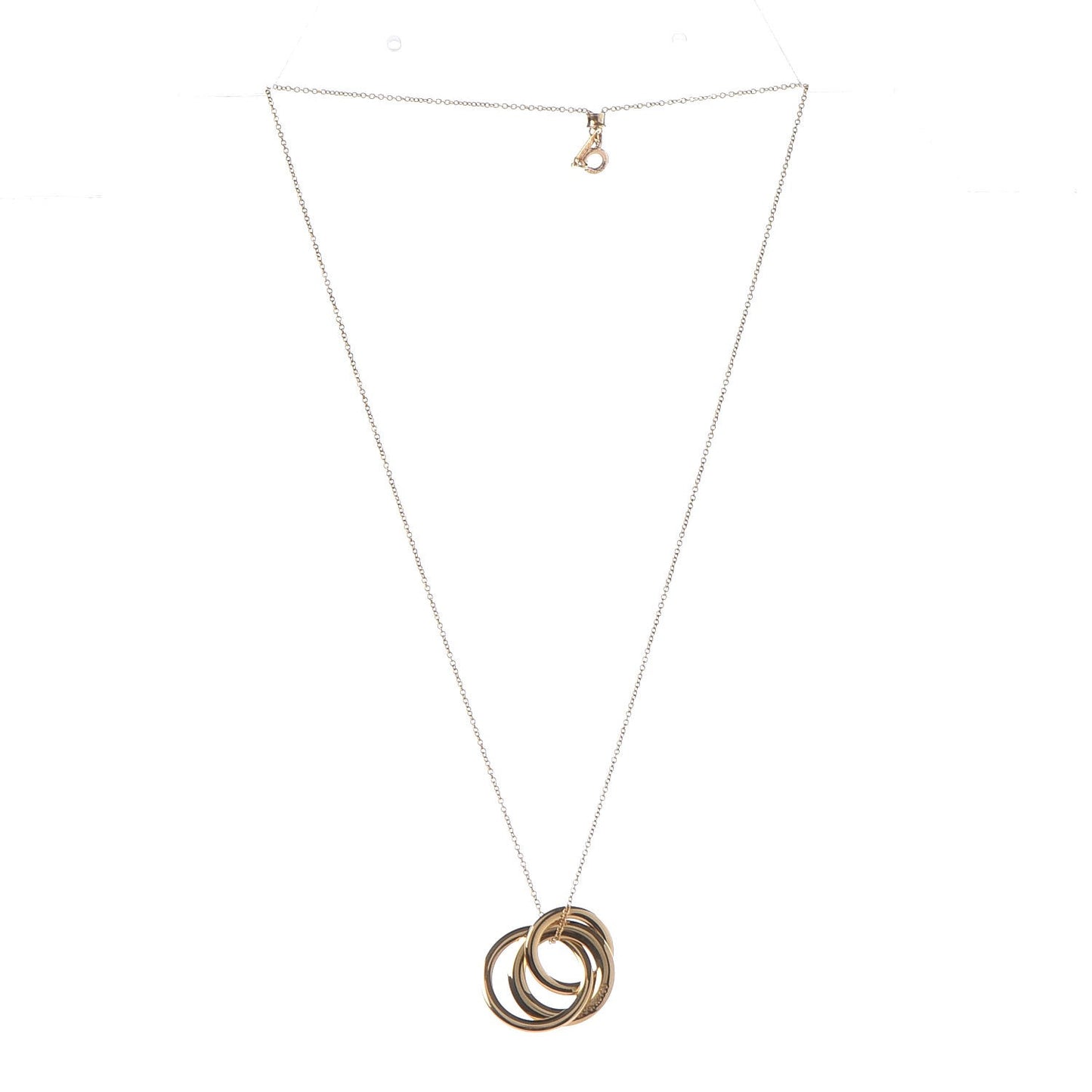 18K Yellow Gold Small Interlocking Circles Pendant