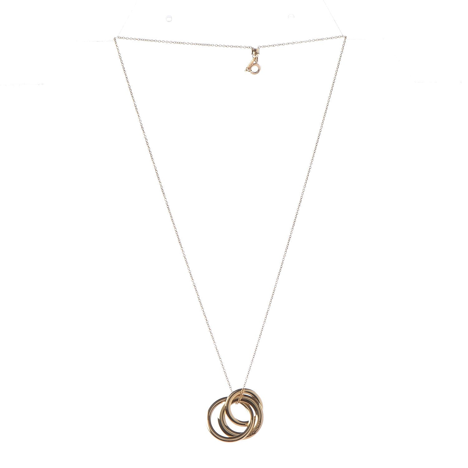 Tiffany 18K Yellow Gold Small Interlocking Circles Pendant 5 of 9