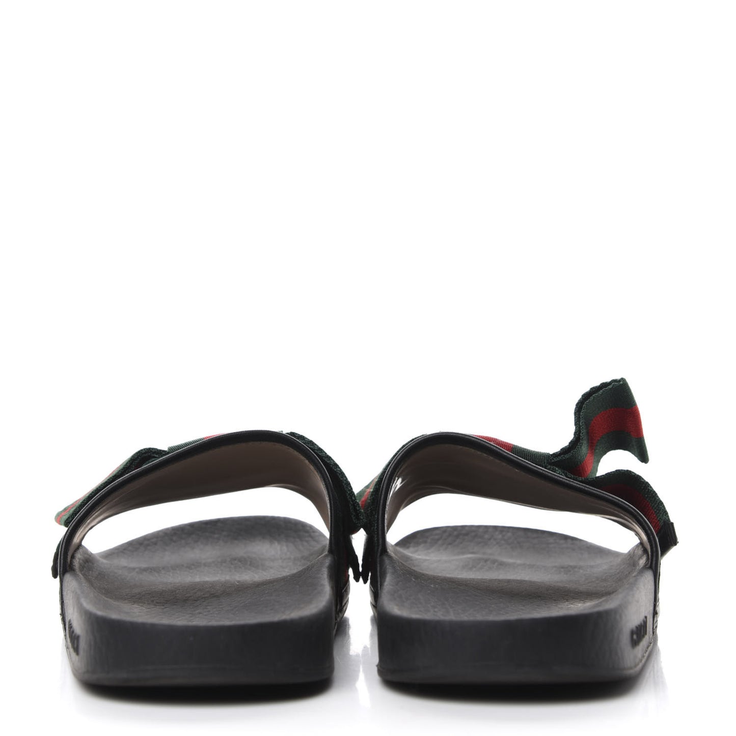Satin Web Bow Slide Sandals 37 Black