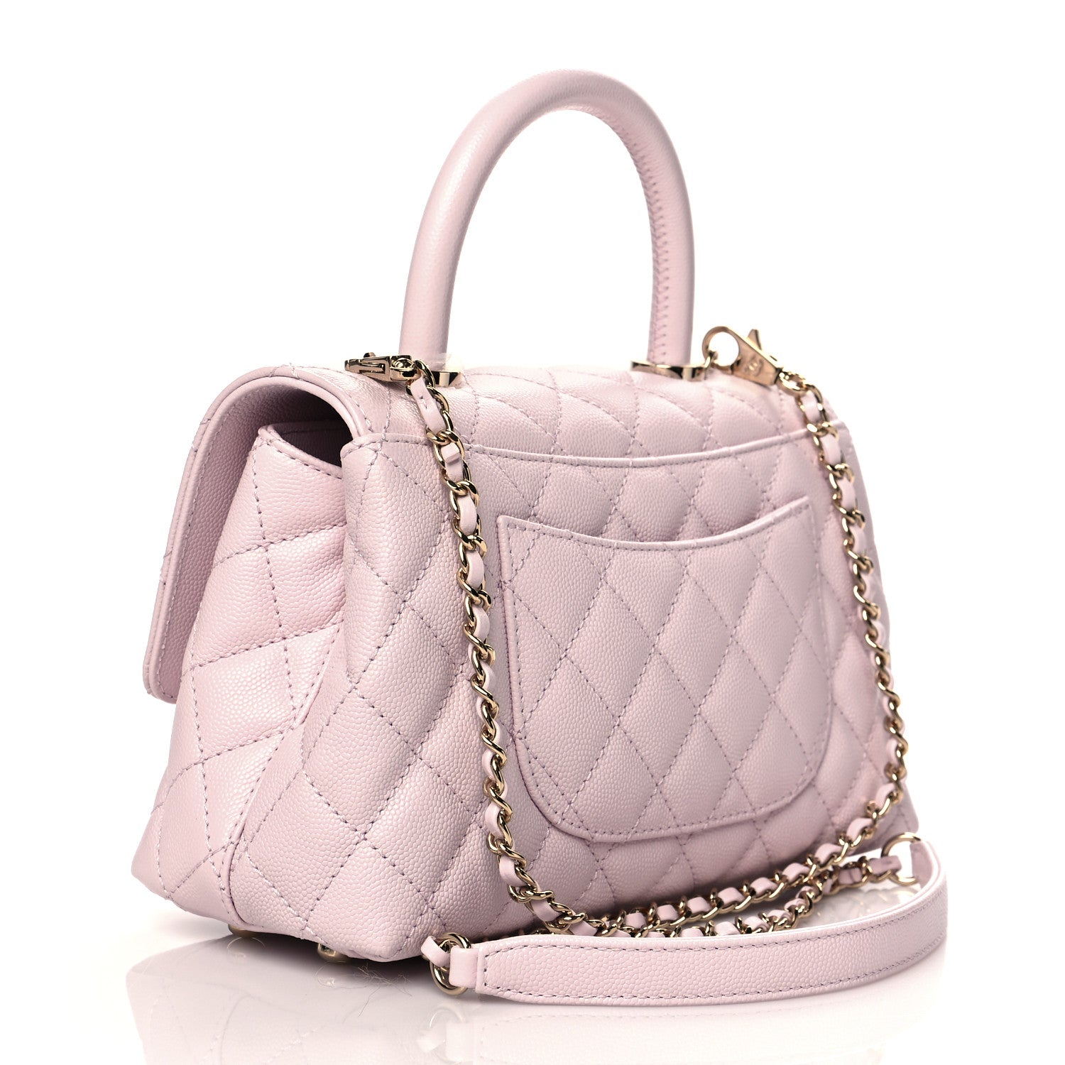 Chanel Caviar Quilted Mini Coco Handle Flap Light Pink 4 of 12