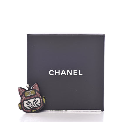 Chanel Resin Emoji Robot Cat Brooch Pink Yellow 5 of 5