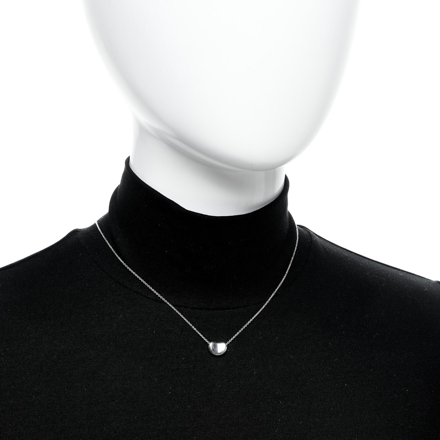 Sterling Silver Elsa Peretti 12mm Bean Pendant Necklace