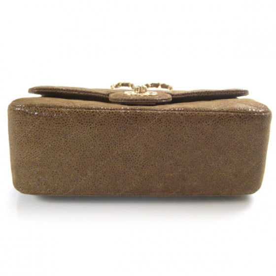 Suede Caviar Quilted Mini Flap Brown