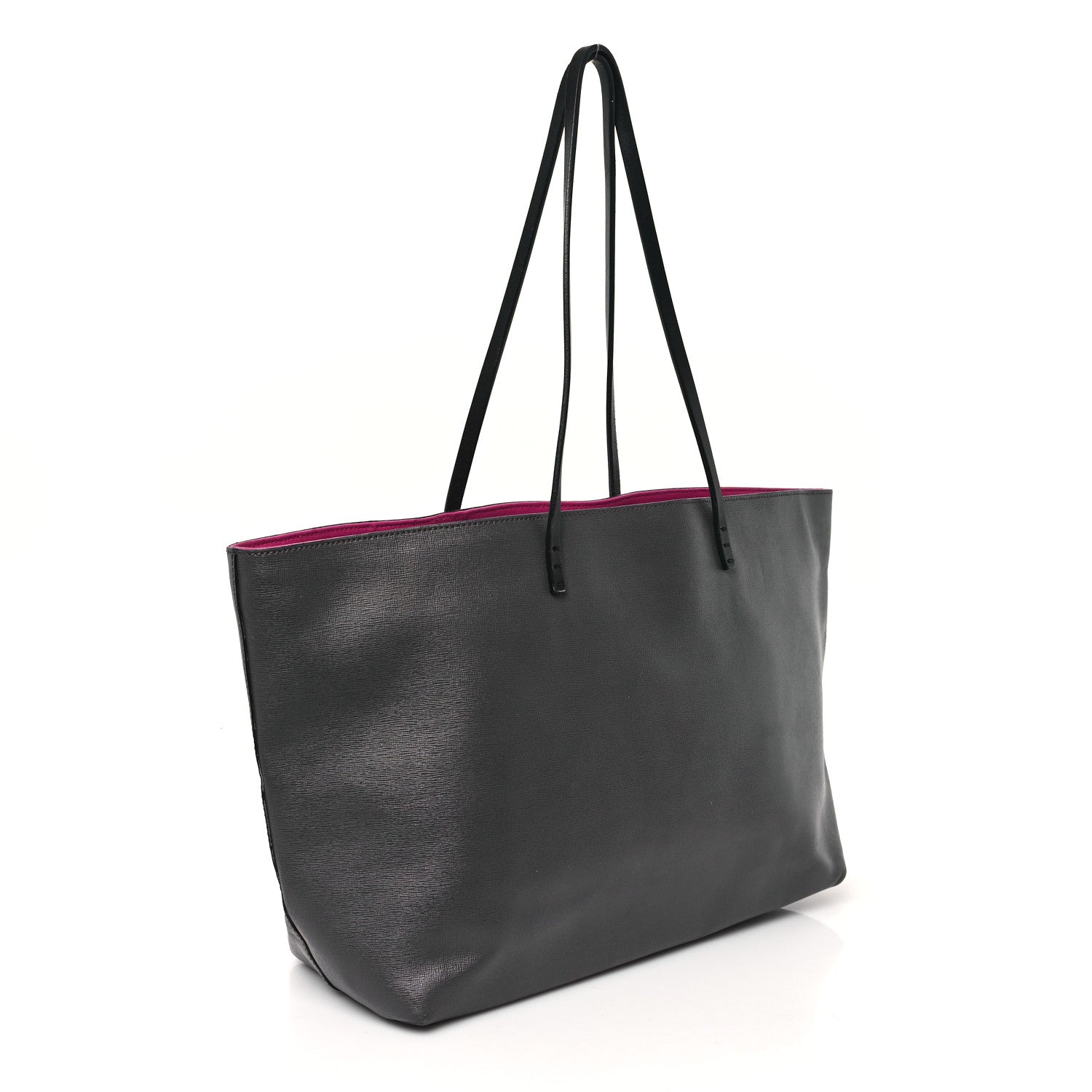 Fendi Vitello Elite Cuoio Monster Buggies Medium Roll Tote Carbone Black Multicolor Magenta 3 of 11