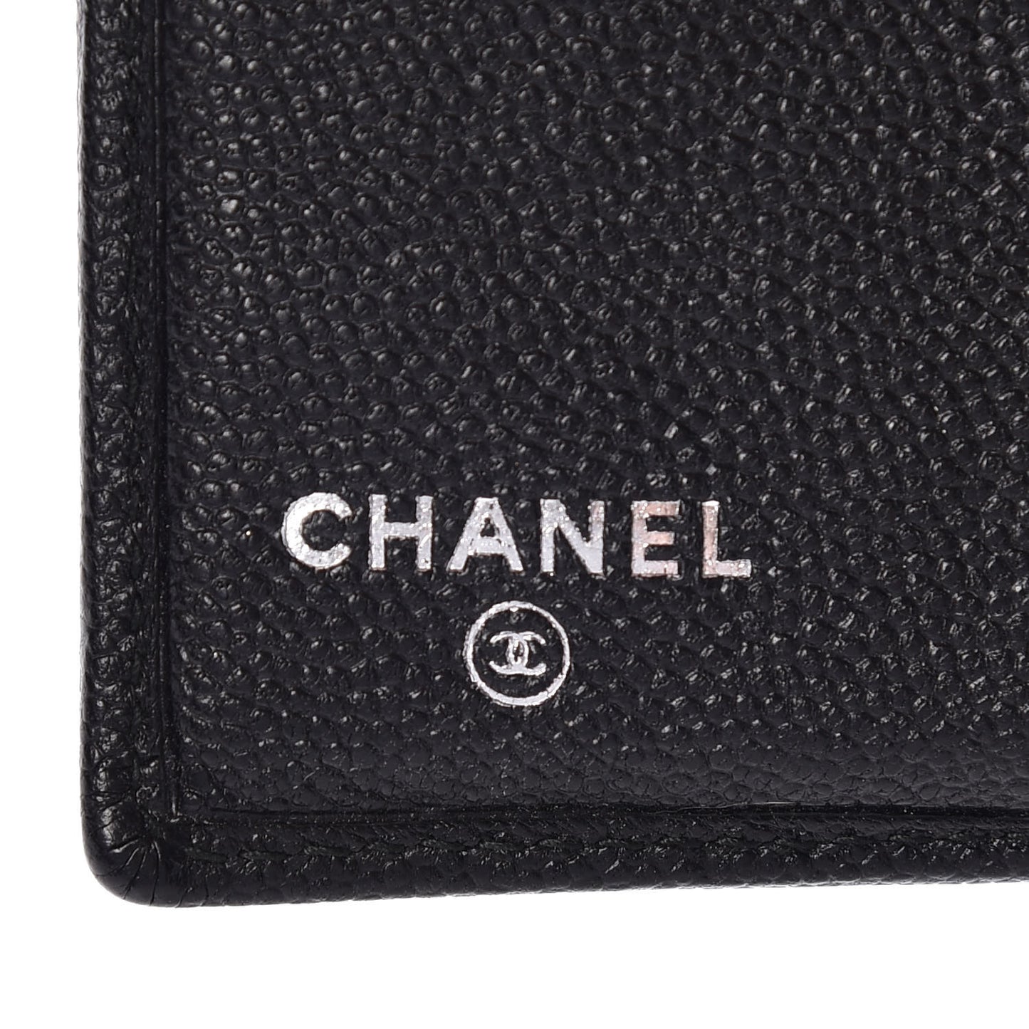 Caviar CC Button Bi-Fold Wallet Black