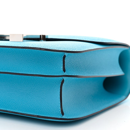 Hermes Epsom Enamel Constance 24 Bleu du Nord Rouge 10 of 10