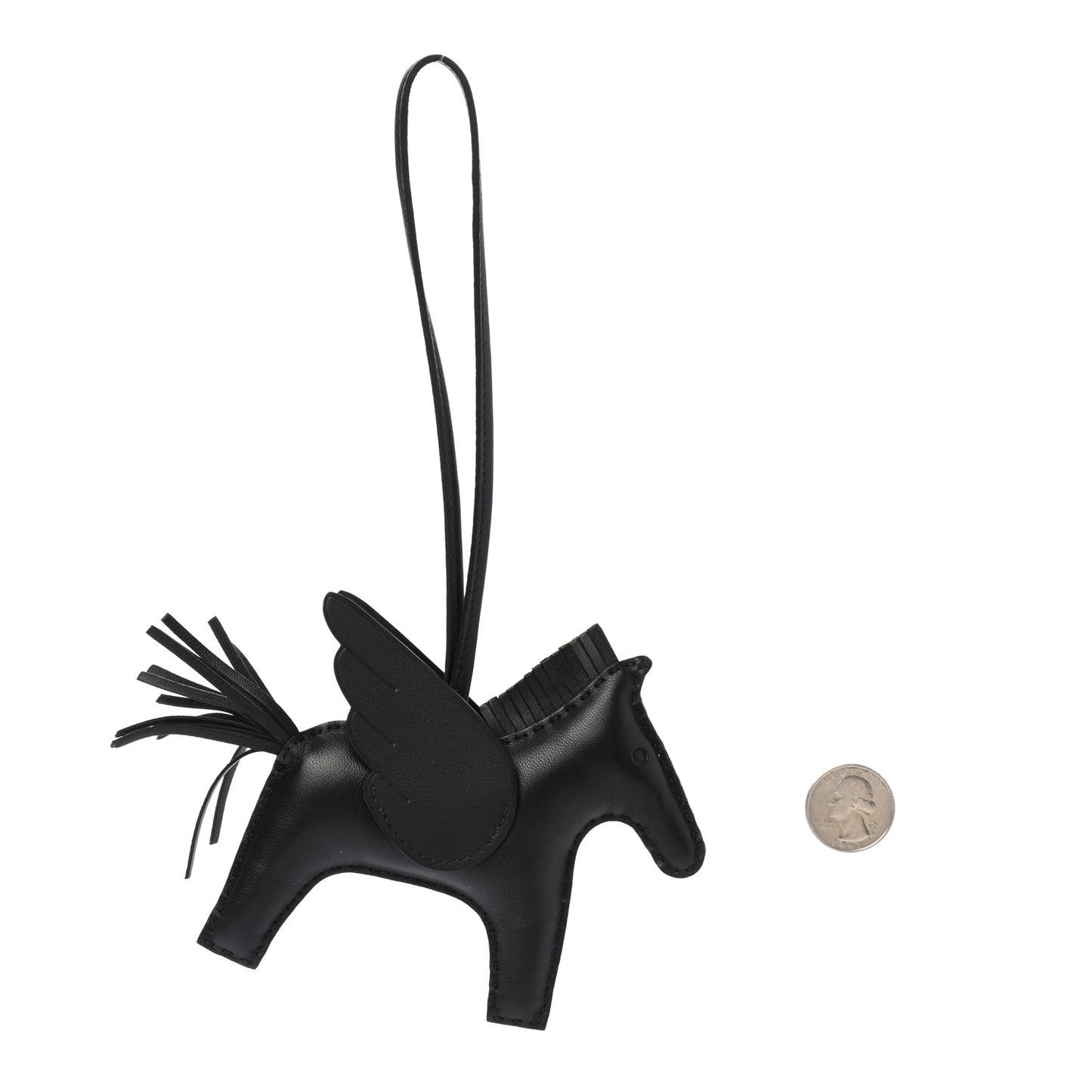 Milo Lambskin Grigri Rodeo Pegase Horse Bag Charm MM So Black
