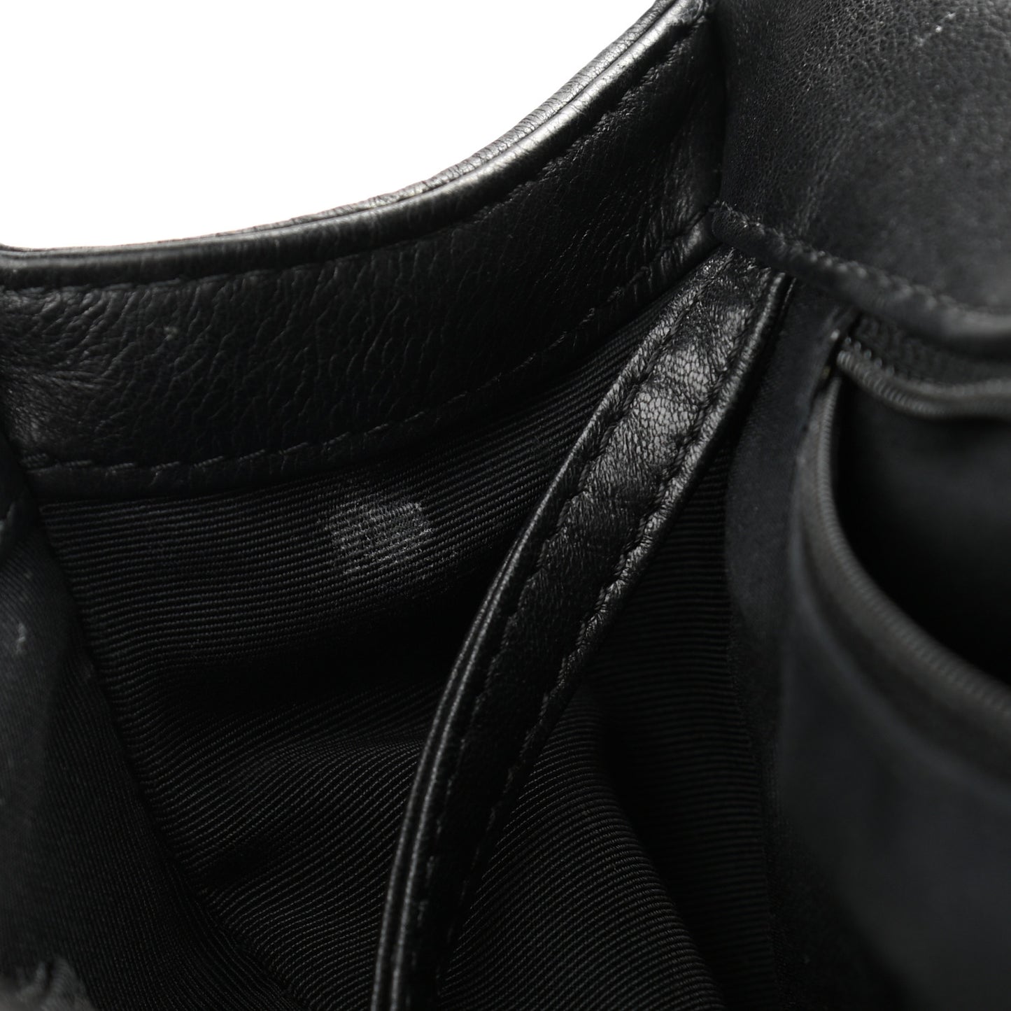 Lambskin Quilted Large Boy Flap Black