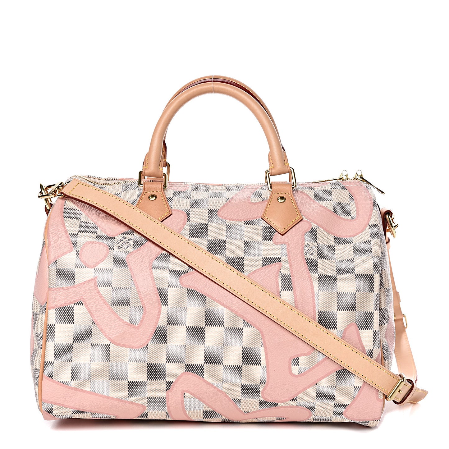 Damier Azur Tahitienne Speedy Bandouliere 30 Rose Ballerine