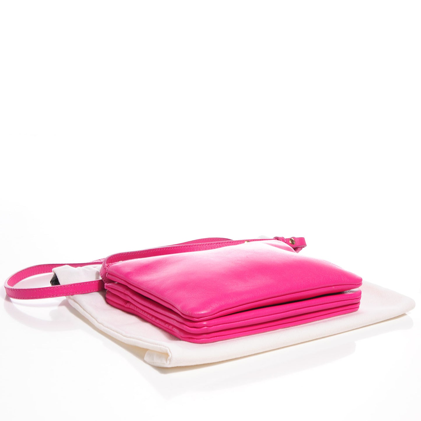 Lambskin Small Trio Crossbody Bag Fuchsia