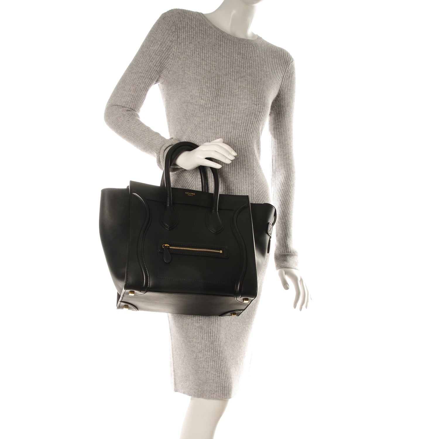 Celine Smooth Calfskin Mini Luggage Black 2 of 8