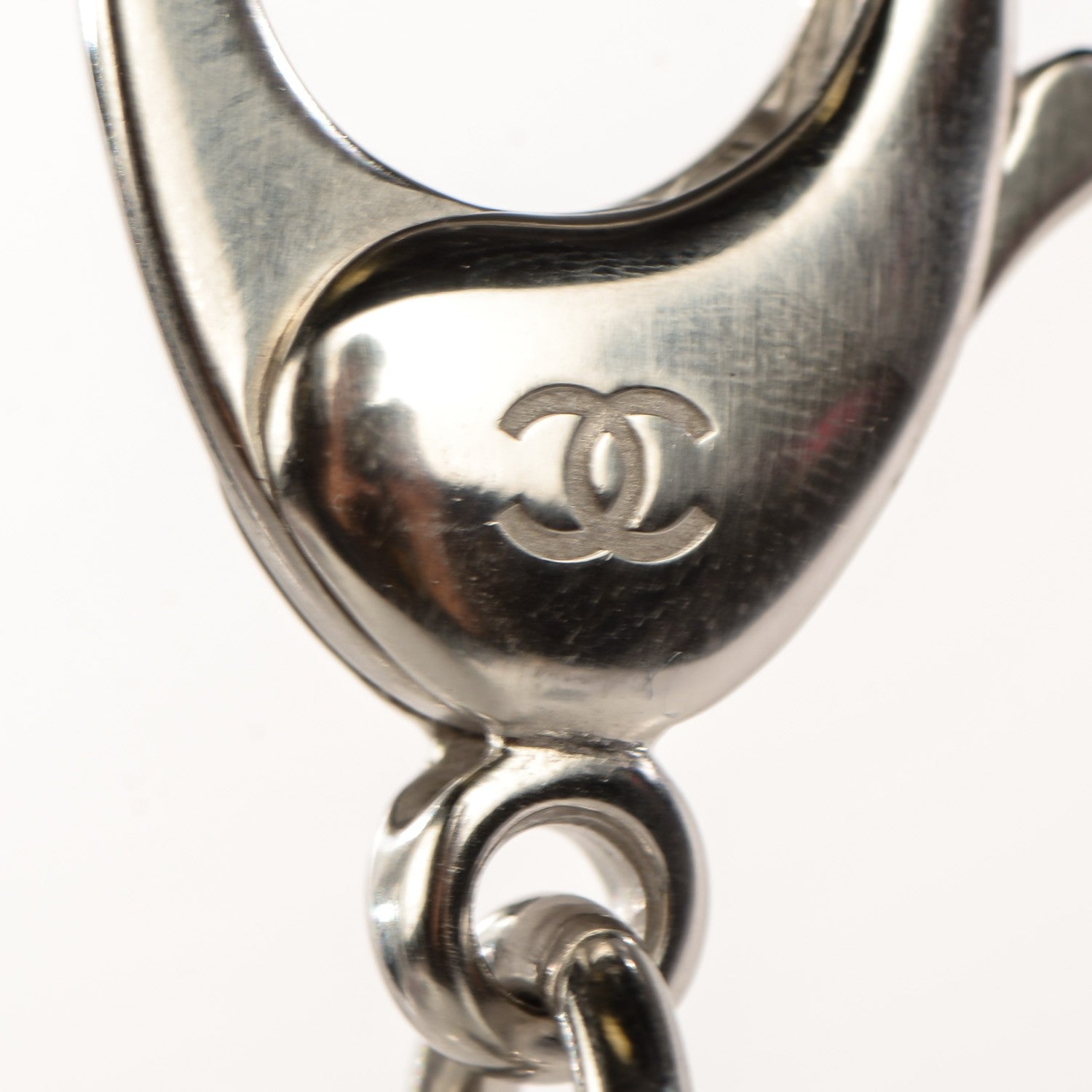 Chanel Pearl Enamel CC Camellia Globe Bag Charm Silver 5 of 6