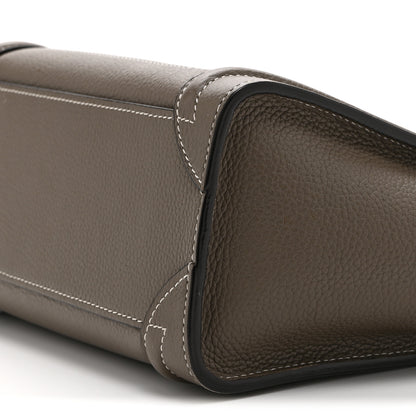Celine Drummed Calfskin Nano Luggage Souris 10 of 10