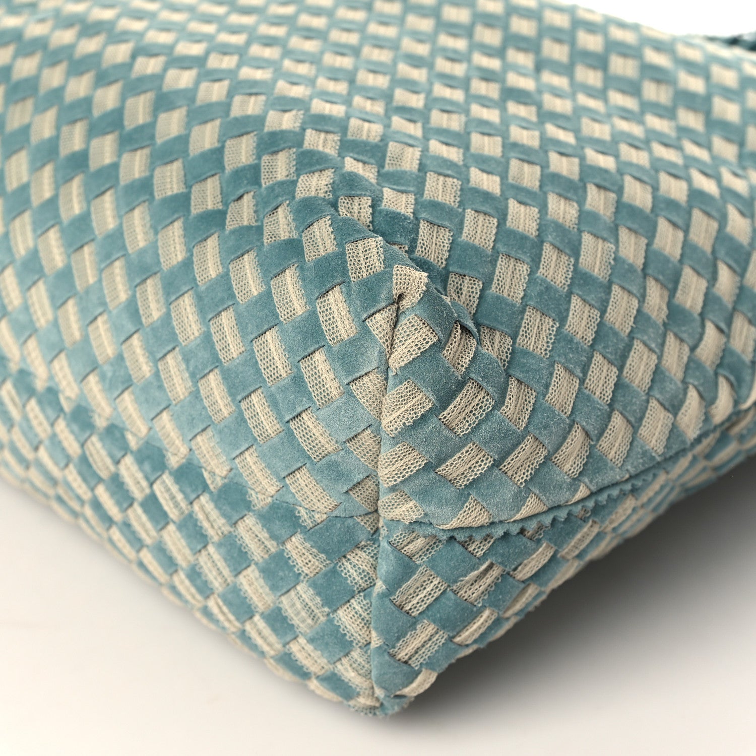 Bottega Veneta Suede Intrecciato Shoulder Bag Light Blue 9 of 9