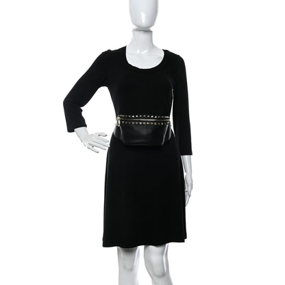 Valentino Garavani Grainy Calfskin Rockstud Belt Bag Black 2 of 9