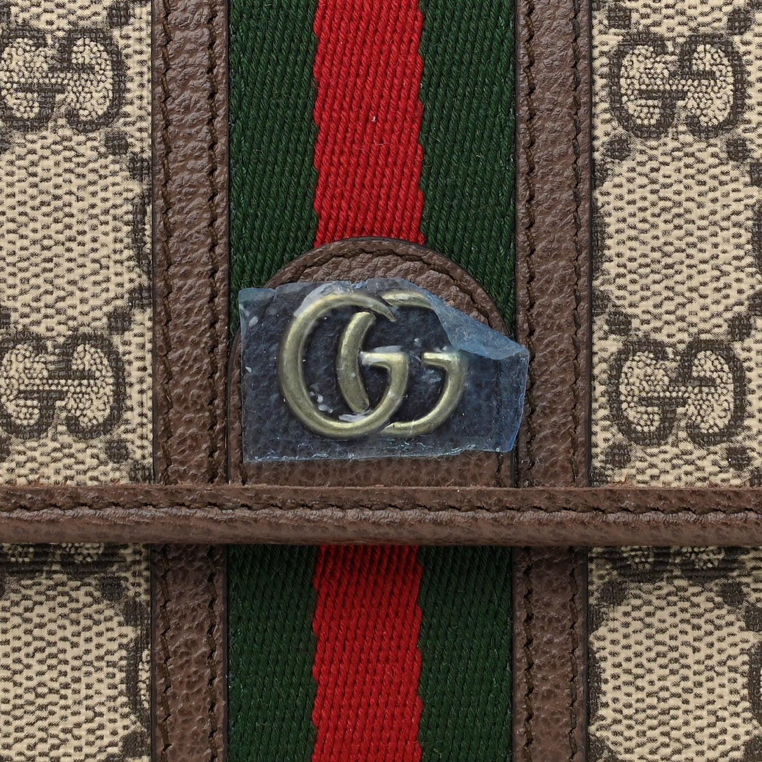 Gucci GG Supreme Monogram Web Ophidia Crossbody Wallet Beige New Acero 7 of 10