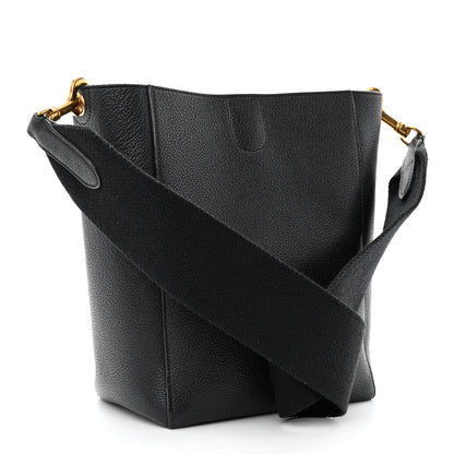 Celine Soft Grained Calfskin Small Sangle Bucket Bag Black 3 of 16