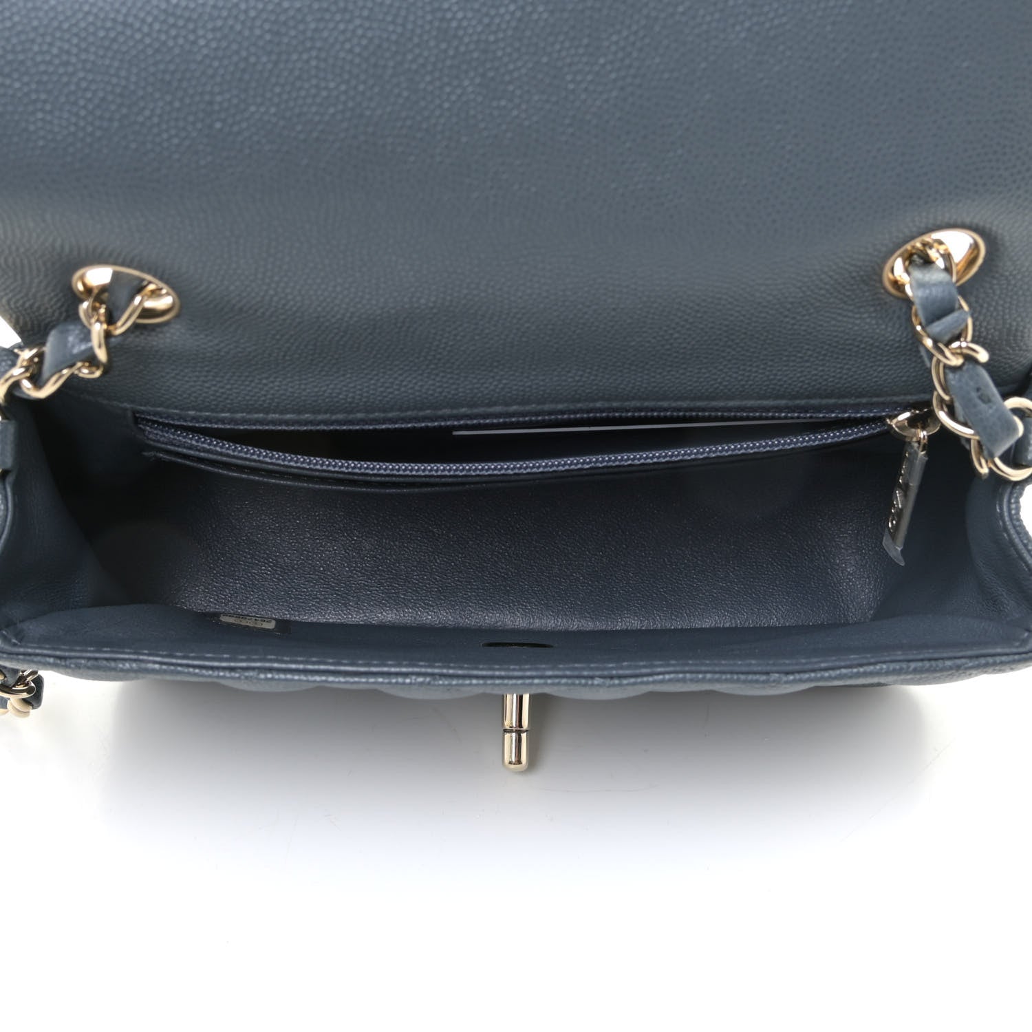 Chanel Caviar Quilted Mini Rectangular Flap Dark Grey 7 of 11
