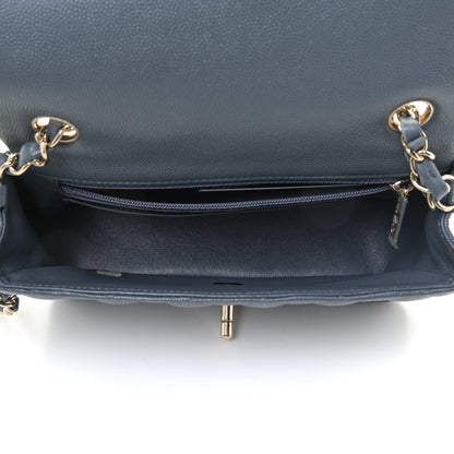 Chanel Caviar Quilted Mini Rectangular Flap Dark Grey 7 of 11