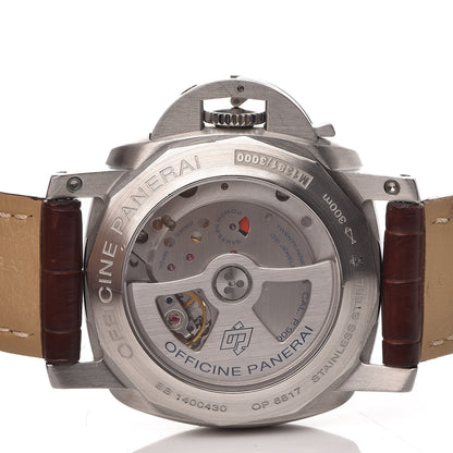 Panerai Stainless Steel Alligator 44mm Luminor GMT Automatic Watch Black PAM00320 6 of 11