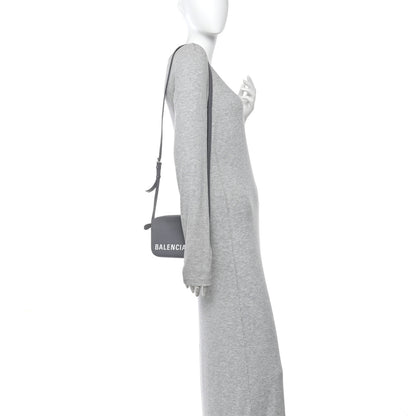 Balenciaga Grained Calfskin Logo XS Ville Camera Bag Gris Perle Fonce White 2 of 12