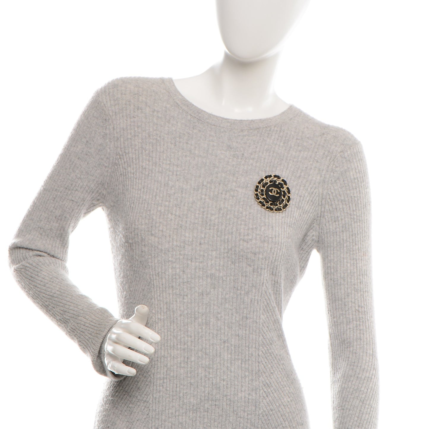 Lambskin CC Brooch Black Gold