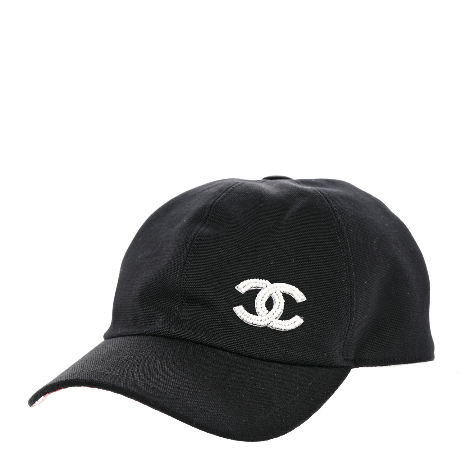 Chanel Cotton Beaded CC Cap Hat Black 1 of 8