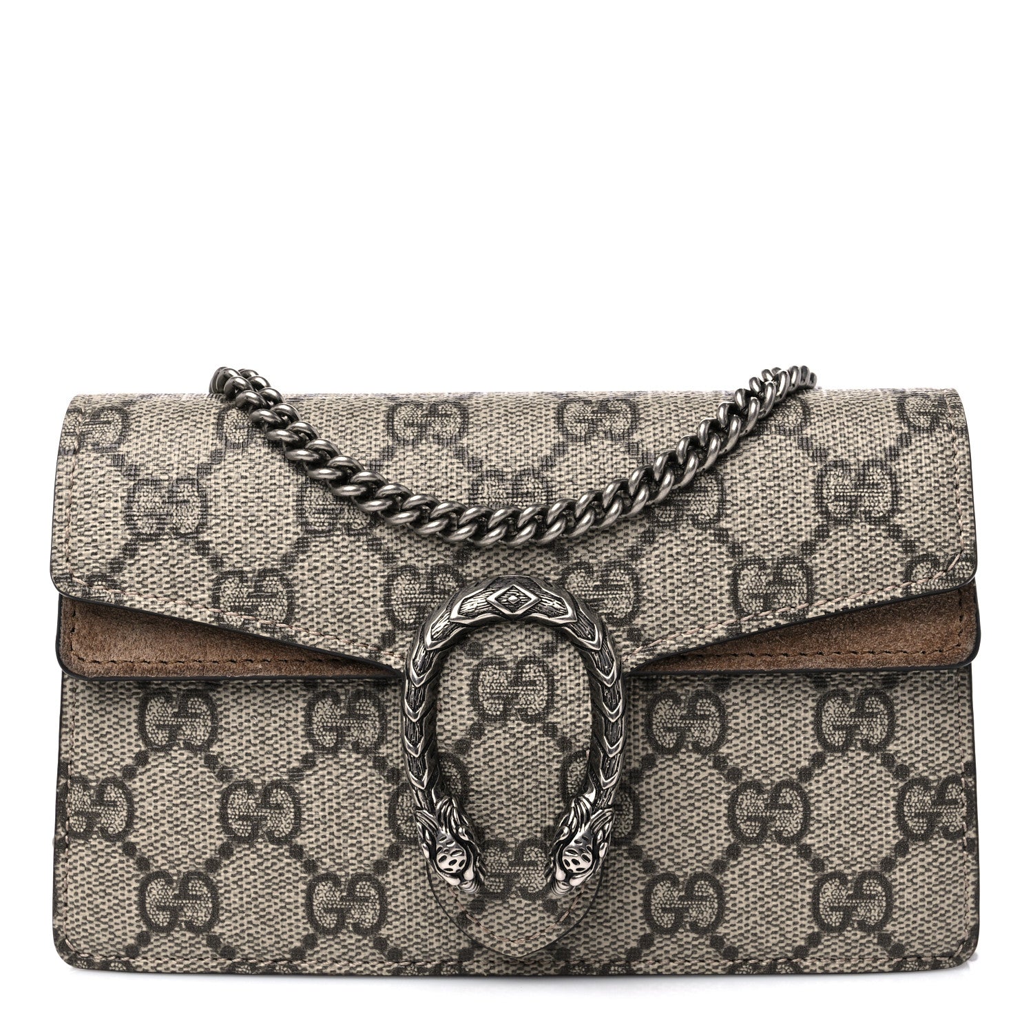 Gucci GG Supreme Monogram Super Mini Dionysus Shoulder Bag Taupe 1 of 12