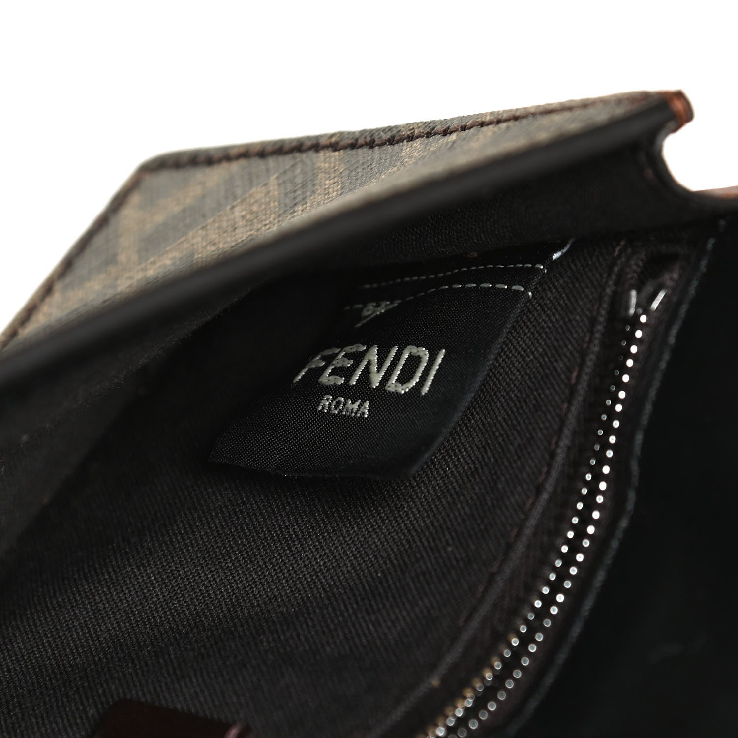 Fendi Glazed Fabric Cotton Vitello King Aura FF 1974 Baguette Belt Pouch Tobacco Moro Goji Ghianda 9 of 12